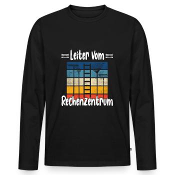 Leiter vom Rechenzentrum - Männer Premium Bio Langarmshirt - Schwarz - Vorne - Nico (187cm)