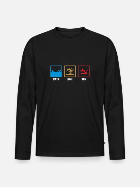 Funny traithleten, athletes, triathlon gift - Men's Premium Organic Long Sleeve Shirt - black