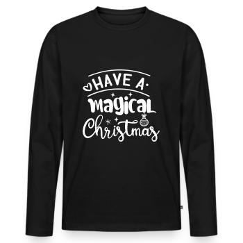 Passez un Noël magique - T-shirt manches longues Premium bio Homme - noir - Devant - Nico (187cm)