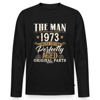 1973 Jahrgang Mann Mythos Legende Geburtstag - Men's Premium Organic Long Sleeve Shirt - black - Front - Nico (187cm)