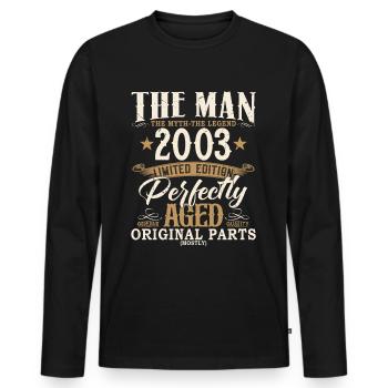 2003 Jahrgang Mann Mythos Legende Geburtstag - Men's Premium Organic Long Sleeve Shirt - black - Front - Nico (187cm)