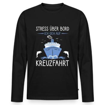 Kreuzfahrt ohne Stress - Männer Premium Bio Langarmshirt - Schwarz - Vorne - Nico (187cm)