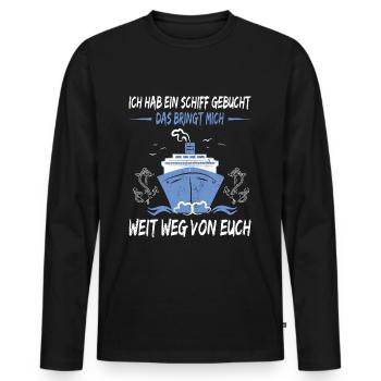 Lustiges Spruch Kreuzfahrt - Männer Premium Bio Langarmshirt - Schwarz - Vorne - Nico (187cm)