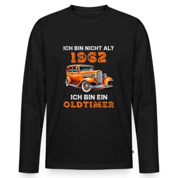 1962 Vintage Oldtimer Auto Geburtstag Spruch - Männer Premium Bio Langarmshirt - Schwarz - Vorne - Nico (187cm)