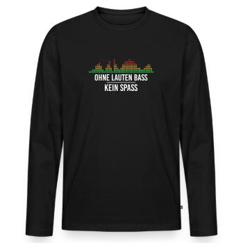 Techno lauter Bass - Männer Premium Bio Langarmshirt - Schwarz - Vorne - Nico (187cm)