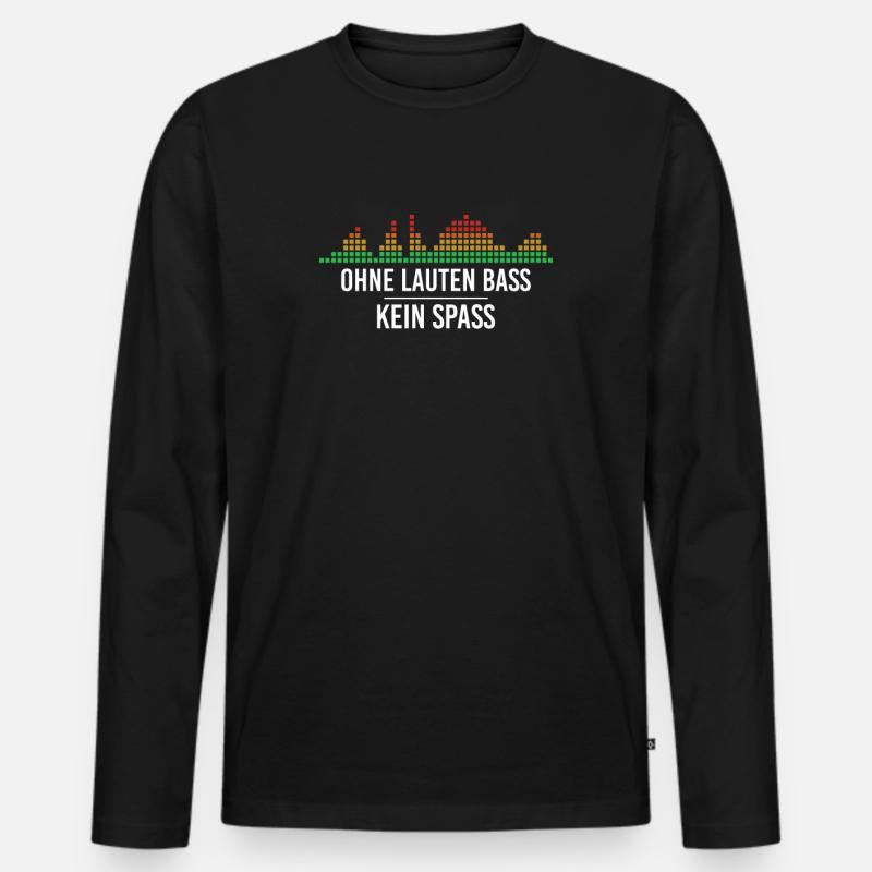 Techno lauter Bass - Männer Premium Bio Langarmshirt - Schwarz