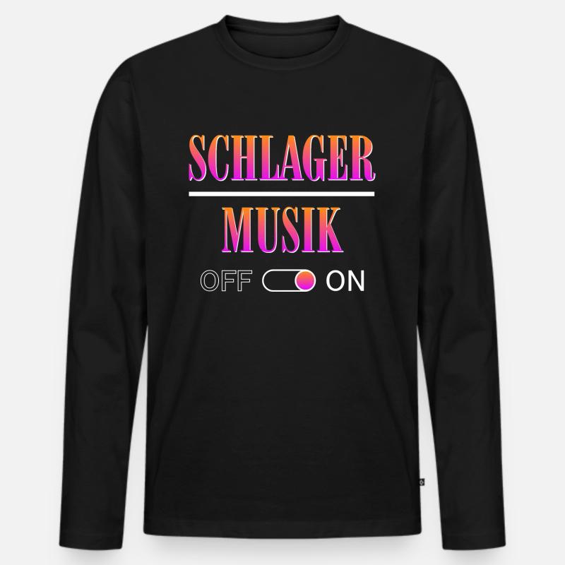 Schlagermusik On - Männer Premium Bio Langarmshirt - Schwarz