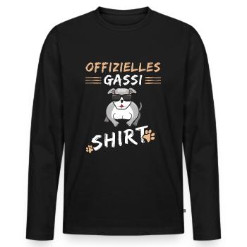 Old English Bulldog Gassi Outfit - Männer Premium Bio Langarmshirt - Schwarz - Vorne - Nico (187cm)