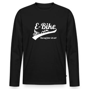 Elektrofahrrad Lastenrad - Männer Premium Bio Langarmshirt - Schwarz - Vorne - Nico (187cm)