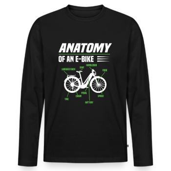 E- Bike Klapprad Lastenrad - Männer Premium Bio Langarmshirt - Schwarz - Vorne - Nico (187cm)