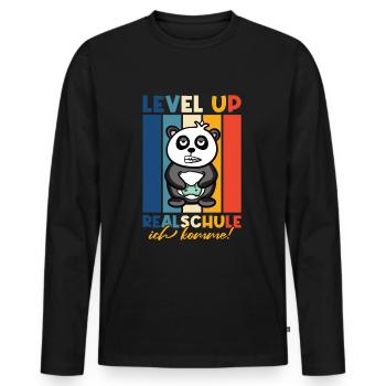 Realschule Einschulung Gamer - Männer Premium Bio Langarmshirt - Schwarz - Vorne - Nico (187cm)