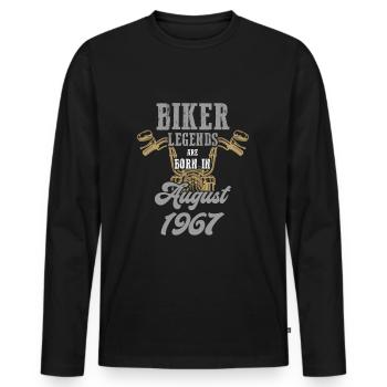 Vintage Motorrad 1967 Retro Geburtstagsgeschenk - Männer Premium Bio Langarmshirt - Schwarz - Vorne - Nico (187cm)