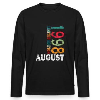 August 1998 Jahrestag August 1998 August - Männer Premium Bio Langarmshirt - Schwarz - Vorne - Nico (187cm)