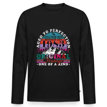 40. Geburtstag Jahrgang 1983 Vintage 1983 - Männer Premium Bio Langarmshirt - Schwarz - Vorne - Nico (187cm)