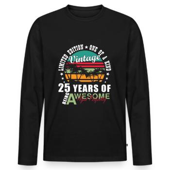 25ème Anniversaire Millésime 1998 Millésime 1998 - T-shirt manches longues Premium bio Homme - noir - Devant - Nico (187cm)