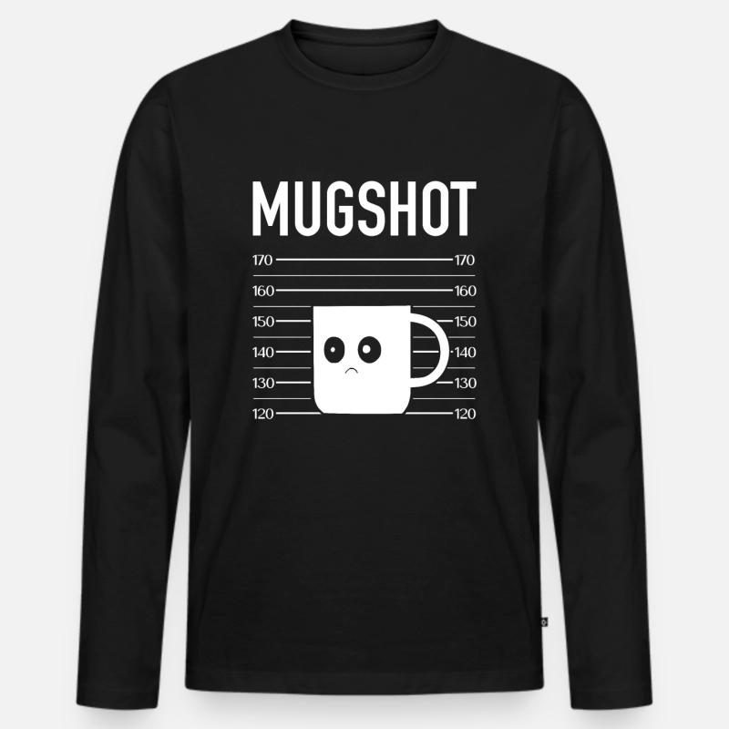 Never Surrender Mugshot Mug Shot - Männer Premium Bio Langarmshirt - Schwarz