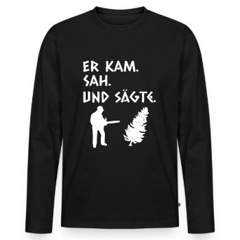 Lustiger Forstwirt Spruch - Männer Premium Bio Langarmshirt - Schwarz - Vorne - Nico (187cm)