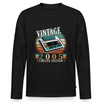 18. Geburtstag Jahrgang 2005 Vintage 2005 - Männer Premium Bio Langarmshirt - Schwarz - Vorne - Nico (187cm)