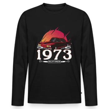 50E ANNIVERSAIRE VOITURE CLASSIQUE 1973 - T-shirt manches longues Premium bio Homme - noir - Devant - Nico (187cm)