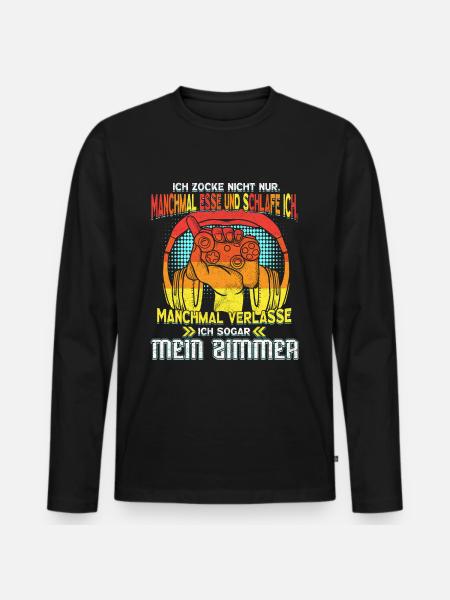 Gaming Spruch Videospiele - Männer Premium Bio Langarmshirt - Schwarz