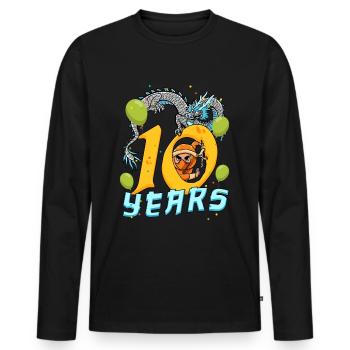 10. Geburtstag Junge Ninja 10 Jahre Ninja Kostüm - Männer Premium Bio Langarmshirt - Schwarz - Vorne - Nico (187cm)