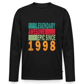 25ème Anniversaire Millésime 1998 Millésime 1998 - T-shirt manches longues Premium bio Homme - noir - Devant - Nico (187cm)