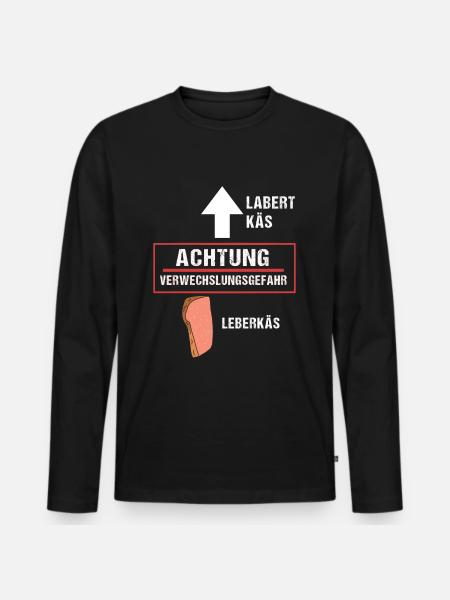 Leberkäs Labert Käs - Männer Premium Bio Langarmshirt - Schwarz