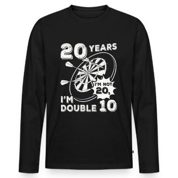 20e anniversaire joueur de fléchettes fléchettes 20 ans - T-shirt manches longues Premium bio Homme - noir - Devant - Nico (187cm)
