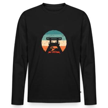 Retro Zeche Ruhrgebiet - Männer Premium Bio Langarmshirt - Schwarz - Vorne - Nico (187cm)