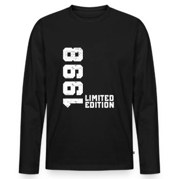 1998 Limited Edition - Männer Premium Bio Langarmshirt - Schwarz - Vorne - Nico (187cm)