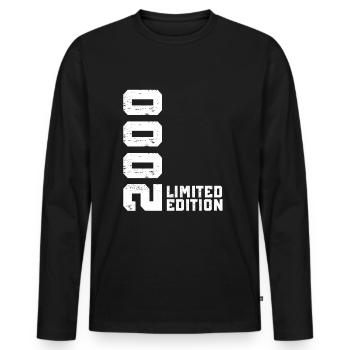 2000 Limited Edition - Männer Premium Bio Langarmshirt - Schwarz - Vorne - Nico (187cm)