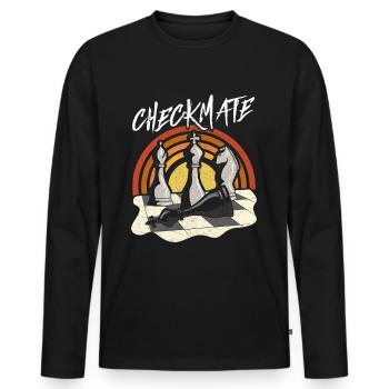 Échecs et mat - T-shirt manches longues Premium bio Homme - noir - Devant - Nico (187cm)