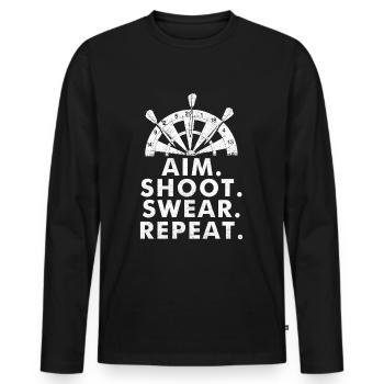 Jouer aux fléchettes - T-shirt manches longues Premium bio Homme - noir - Devant - Nico (187cm)