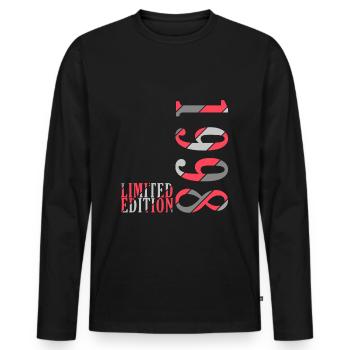 25. Geburtstag Jahrgang 1998 Vintage 1998 - Männer Premium Bio Langarmshirt - Schwarz - Vorne - Nico (187cm)