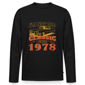 Vintage 1978 Vintage cadeau d’anniversaire - T-shirt manches longues Premium bio Homme - noir - Devant - Nico (187cm)