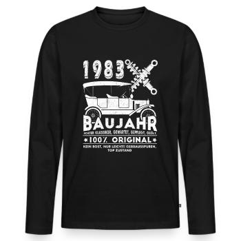 Oldtimer 1983 Baujahr – Vintage Retro Geburtstag - Männer Premium Bio Langarmshirt - Schwarz - Vorne - Nico (187cm)