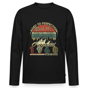 55. Geburtstag Jahrgang Dezember 1968 Original 196 - Männer Premium Bio Langarmshirt - Schwarz - Vorne - Nico (187cm)