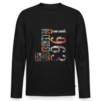 60. Geburtstag Jahrgang Dezember 1963 Original 196 - Männer Premium Bio Langarmshirt - Schwarz - Vorne - Nico (187cm)