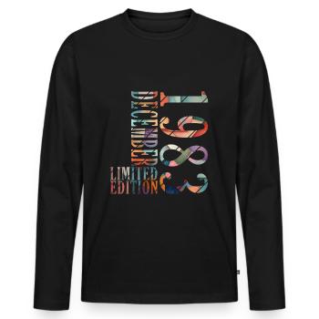 40. Geburtstag Jahrgang Dezember 1983 Original 198 - Männer Premium Bio Langarmshirt - Schwarz - Vorne - Nico (187cm)