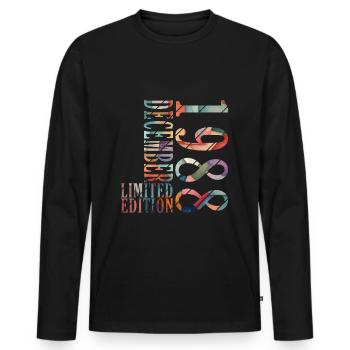 35. Geburtstag Jahrgang Dezember 1988 Original 198 - Männer Premium Bio Langarmshirt - Schwarz - Vorne - Nico (187cm)