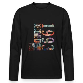 30. Geburtstag Jahrgang Dezember 1993 Original 199 - Männer Premium Bio Langarmshirt - Schwarz - Vorne - Nico (187cm)