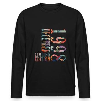 25. Geburtstag Jahrgang Dezember 1998 Original 199 - Männer Premium Bio Langarmshirt - Schwarz - Vorne - Nico (187cm)