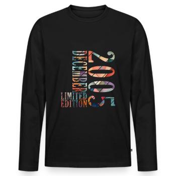 18. Geburtstag Jahrgang Dezember 2005 Original 200 - Männer Premium Bio Langarmshirt - Schwarz - Vorne - Nico (187cm)