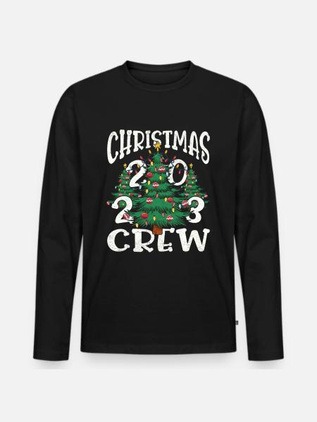 Christmas Crew - Weihnachten - Männer Premium Bio Langarmshirt - Schwarz