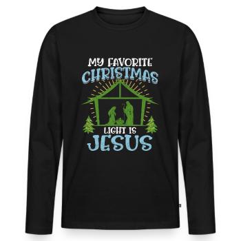 Noël, c’est Jésus - T-shirt manches longues Premium bio Homme - noir - Devant - Nico (187cm)