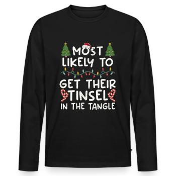 Christmas Family Christmas Tree - Männer Premium Bio Langarmshirt - Schwarz - Vorne - Nico (187cm)