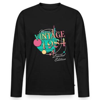 Vintage 1984 Vintage 1984 Birthday Gift - Men's Premium Organic Long Sleeve Shirt - black - Front - Nico (187cm)