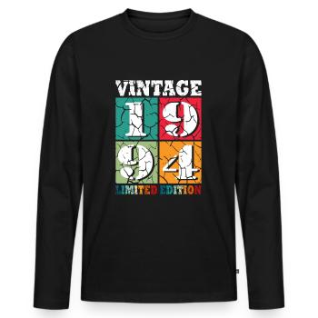 30e anniversaire Né en 1994 30 ans - T-shirt manches longues Premium bio Homme - noir - Devant - Nico (187cm)