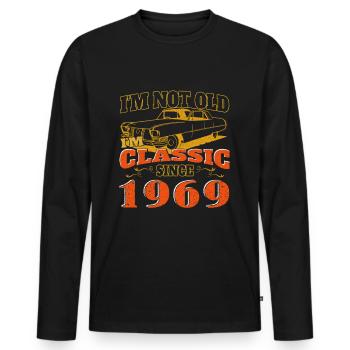 Vintage 1969 Vintage cadeau d’anniversaire - T-shirt manches longues Premium bio Homme - noir - Devant - Nico (187cm)