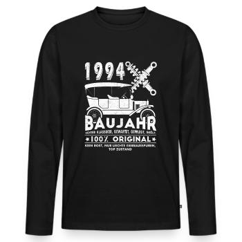 1994 Baujahr Geburtstag Jahrgang - Männer Premium Bio Langarmshirt - Schwarz - Vorne - Nico (187cm)